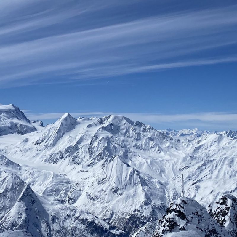 Panoramic view of the Nendaz ski area in the Swiss Alps