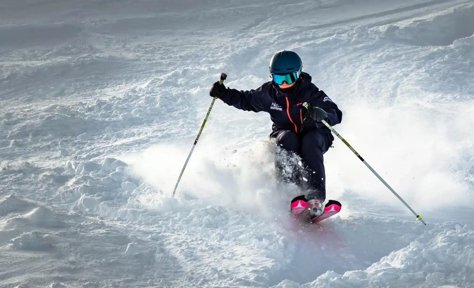 Skier in Nendaz, Switzerland with Montagne Magique ski school